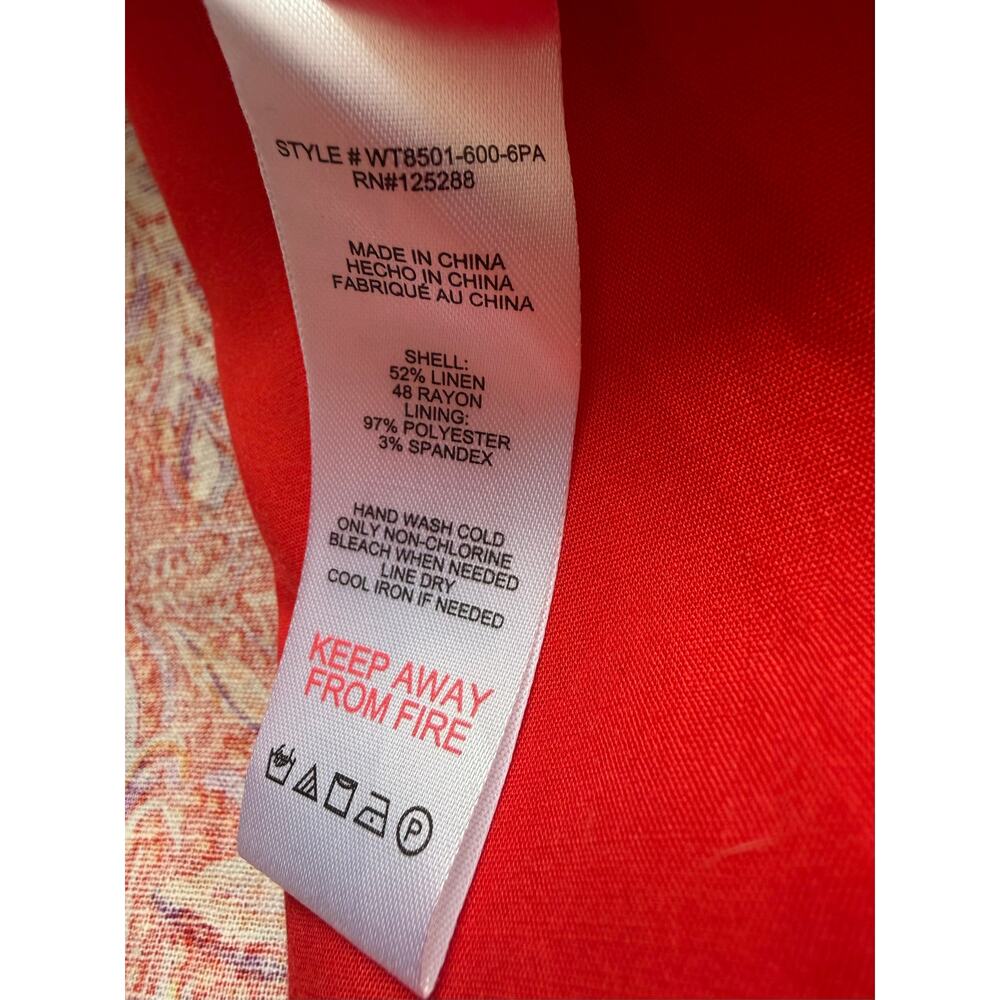 Jason Wu Red Linen Blend Floral Dress with Pockets Size XS NWT - Picture 16 of 16